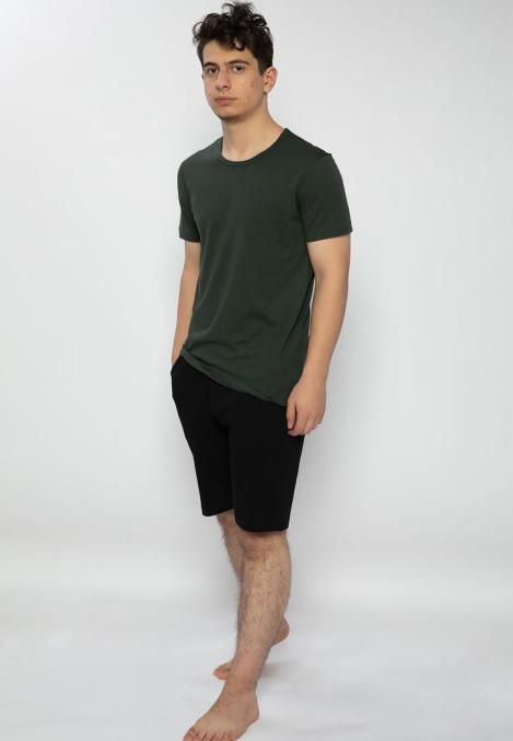 Pijama Bumbac & Moda bărbați,culoare Kaki -Negru– Engros